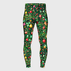 Тайтсы мужские Разноцветные шары на ёлке, цвет: 3D-принт