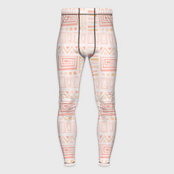 Тайтсы мужские Узор в этническом стиле розово-бежевый, цвет: 3D-принт
