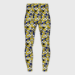 Тайтсы мужские Киберпанк шестиугольники жёлтые, цвет: 3D-принт