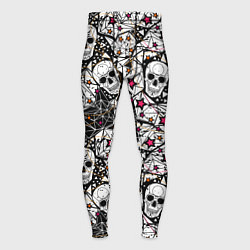 Тайтсы мужские Черепа и красные звезды, цвет: 3D-принт