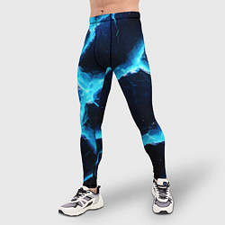 Тайтсы мужские Голубая потертая текстура с разломом, цвет: 3D-принт — фото 2
