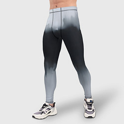 Тайтсы мужские Разводы черной краски, цвет: 3D-принт — фото 2