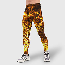 Тайтсы мужские Текстура золотые нити, цвет: 3D-принт — фото 2