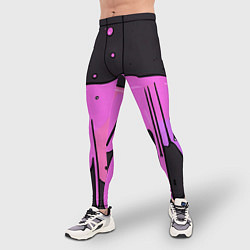 Тайтсы мужские Фиолетовая текстура на черном фоне, цвет: 3D-принт — фото 2