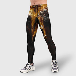 Тайтсы мужские Стекающий мед - текстура, цвет: 3D-принт — фото 2