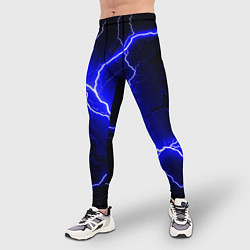 Тайтсы мужские Color blue black, цвет: 3D-принт — фото 2