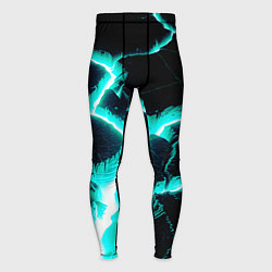 Тайтсы мужские Color light blue black, цвет: 3D-принт