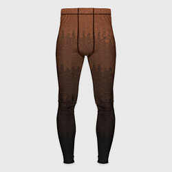Тайтсы мужские Чёрно-коричневый полосы от светлого к тёмному, цвет: 3D-принт