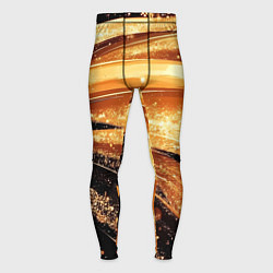 Тайтсы мужские Черно-золотая волнистая текстура, цвет: 3D-принт