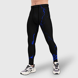 Тайтсы мужские Color black blue, цвет: 3D-принт — фото 2