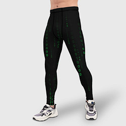 Тайтсы мужские Color black green, цвет: 3D-принт — фото 2