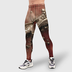 Тайтсы мужские Волнистая объемная волна на текстуре, цвет: 3D-принт — фото 2