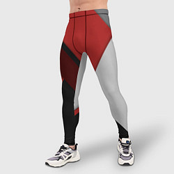 Тайтсы мужские Color black red grey, цвет: 3D-принт — фото 2