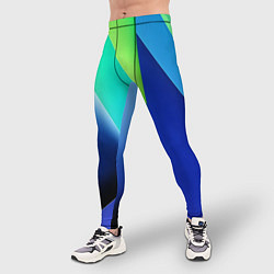 Тайтсы мужские Color blue green, цвет: 3D-принт — фото 2