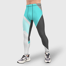 Тайтсы мужские Color black blue, цвет: 3D-принт — фото 2