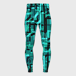 Тайтсы мужские Неоновый голубой объёмный эффект, цвет: 3D-принт