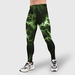 Тайтсы мужские Lightning green glow, цвет: 3D-принт — фото 2