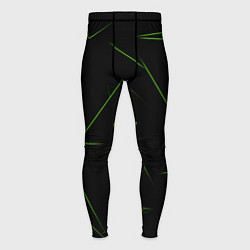 Тайтсы мужские Color green line, цвет: 3D-принт