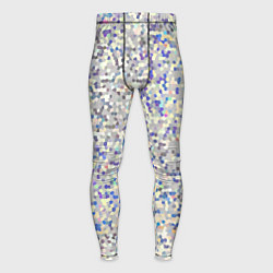 Тайтсы мужские Мелкая мозаика перламутровый серо-голубой, цвет: 3D-принт