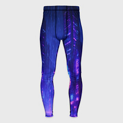 Тайтсы мужские Одинокий город неона, цвет: 3D-принт