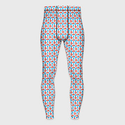 Тайтсы мужские Красно-синие фигуры на белом фоне, цвет: 3D-принт