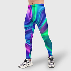 Тайтсы мужские Neon waves, цвет: 3D-принт — фото 2