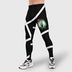 Тайтсы мужские Boston Celtics black, цвет: 3D-принт — фото 2