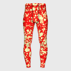 Тайтсы мужские Пятнистый красно-жёлтый, цвет: 3D-принт