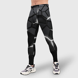Тайтсы мужские Броня с белым свечением, цвет: 3D-принт — фото 2