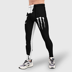 Тайтсы мужские Monster energy краски белые, цвет: 3D-принт — фото 2