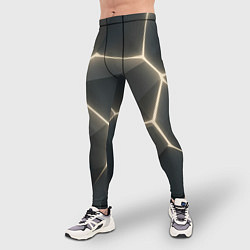 Тайтсы мужские Объемные серые плиты, цвет: 3D-принт — фото 2