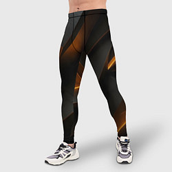 Тайтсы мужские Черная текстура с углами, цвет: 3D-принт — фото 2