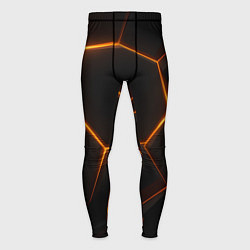 Тайтсы мужские Черная объемная текстура с неоном, цвет: 3D-принт