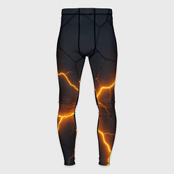 Тайтсы мужские Молнии и черные плиты, цвет: 3D-принт