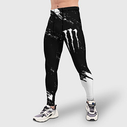 Тайтсы мужские Monster energy краски штрихи белые, цвет: 3D-принт — фото 2