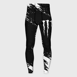 Тайтсы мужские Monster energy краски штрихи белые, цвет: 3D-принт