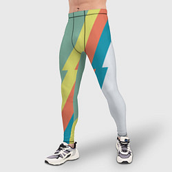 Тайтсы мужские Рок молния Боуи весенняя палитра, цвет: 3D-принт — фото 2