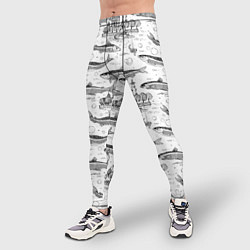 Тайтсы мужские Корюшка и рыбалка в Питере паттерн, цвет: 3D-принт — фото 2