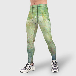 Тайтсы мужские Абстракция - faded spots on a green background, цвет: 3D-принт — фото 2