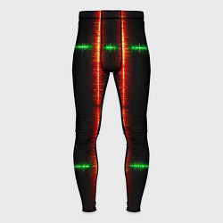 Тайтсы мужские Color black green red lines, цвет: 3D-принт