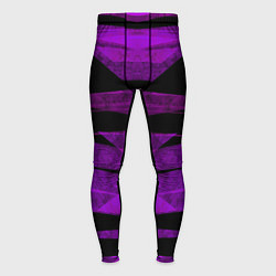 Тайтсы мужские Color purple black strip, цвет: 3D-принт