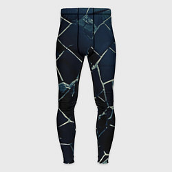 Мужские тайтсы Тёмный чёрно-синий битые плиты