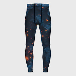 Мужские тайтсы Синий камуфляж с искрами