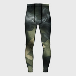 Тайтсы мужские Камуфляжная ткань с дымом, цвет: 3D-принт