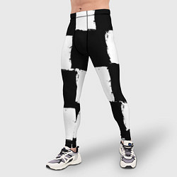 Тайтсы мужские Черные квадраты в виде шахматной доски, цвет: 3D-принт — фото 2