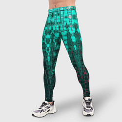 Тайтсы мужские Нефритовый зелёный абстракция, цвет: 3D-принт — фото 2