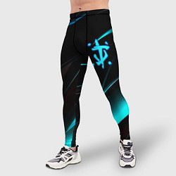 Тайтсы мужские Doom neon stripes, цвет: 3D-принт — фото 2
