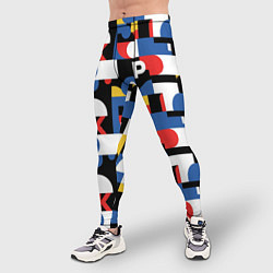 Тайтсы мужские Геометрия букв, цвет: 3D-принт — фото 2