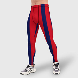 Тайтсы мужские Color black red stripes, цвет: 3D-принт — фото 2