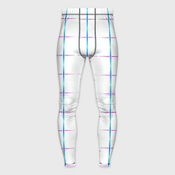 Тайтсы мужские Color white blue stripes, цвет: 3D-принт